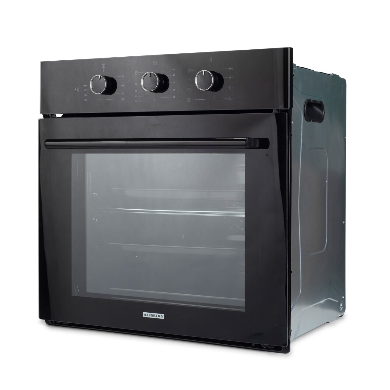 Cuptor incorporabil electric Hausberg HB-8044NG, 58L, 1600W, 8+1 programe, turbo ventilator, timer, email, sticla, gratar, 2 tavi