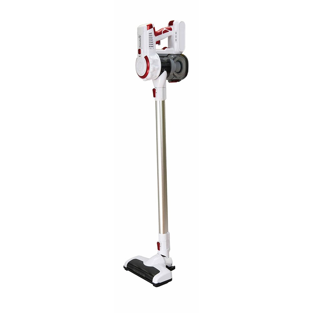 Aspirator vertical Hausberg HB-2027, putere 220W, fara sac, capacitate 0.25 l, filtre lavabile, 2 viteze, perie rotativa, timp de lucru 20-40 min, Alb