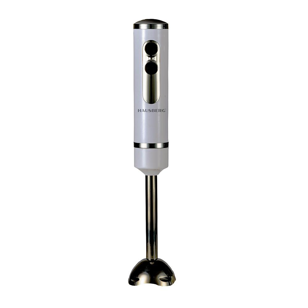 Blender de mana Hausberg HB-7673AB, 400W, Lama din otel inoxidabil, 2 trepte de viteza, Alb