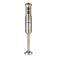 Blender de mana Hausberg HB-7668AU, 1000 W, 2 viteze, lama din otel inoxidabil, motor cupru, Auriu-Inox