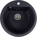 Chiuveta bucatarie Hausberg Adina HBC-9701, compozit, negru, cuva rotunda, diametru 51 cm