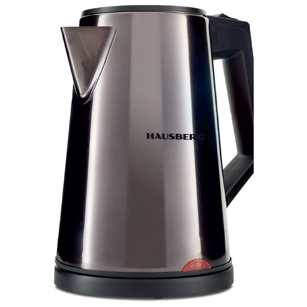 Cana electrica fierbator HAUSBERG HB-3620, 1800W, capacitate 2L, filtru, oprire automata, indicator luminos LED, termostat dublu, Inox