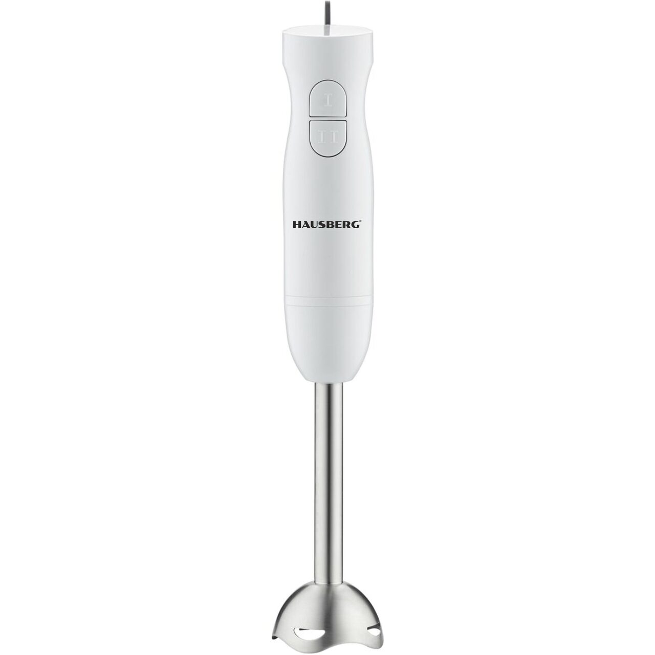 Blender de mana HAUSBERG HB-7674AB, 300W, 2 viteze, material ABS, lame din otel inoxidabil, Alb