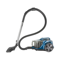 Aspirator fara sac HAUSBERG HB-2821BL, 1200-1800W, multiciclon, aspirare uscata, capacitate 3 litri, filtru HEPA, control viteza, derulator automat cablu, Bleu-Negru