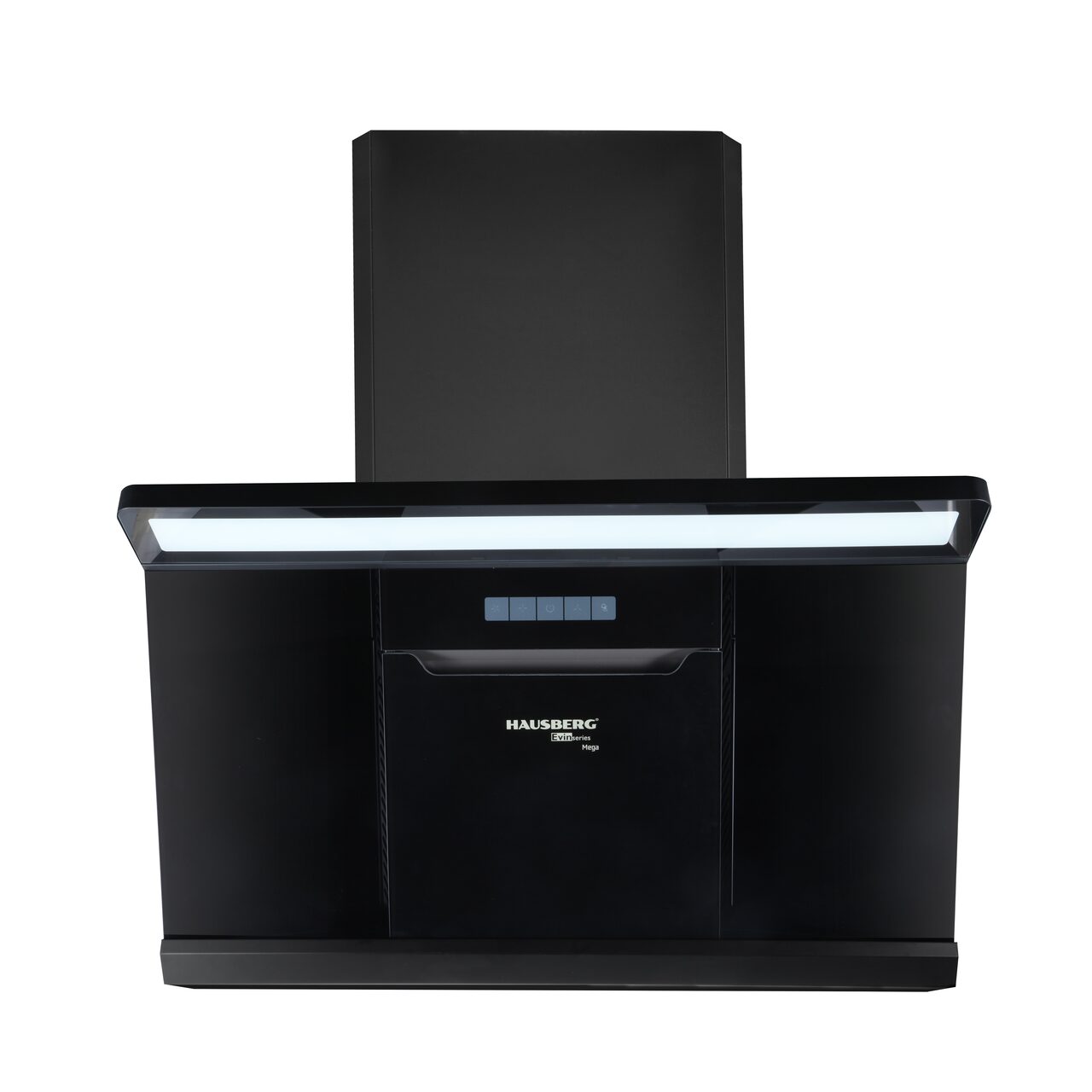 Hota decorative HAUSBERG HB-1855, 1000 mc/h, 3 viteze, 180 W, latime 90 cm, sticla, Negru