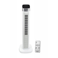 Ventilator turn digital Hausberg HB-5953AB, 55W, 41 inch, 3 viteze, 3 moduri, temporizator 24h, LED, oscilatie, telecomanda, difuzor parfum, alb