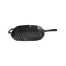 Tigaie Grill din Fonta emailata HAUSBERG HB-H1562, Diametru 27 cm, Adancime 4.5 cm, Maner 15 cm, Antiaderenta, Compatibila cu toate plitele, Negru