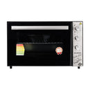 Cuptor electric Hausberg HB-8020 capacitate 70l, ventilator turbo, Lampa interior, geam dublu, Negru