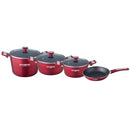 Set oale 7 piese HAUSBERG HB-H760RS, acoperire antiaderenta, manere bachelita, rosu