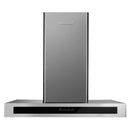 Hota incorporabila decorativa Hausberg HB-1380, Putere de absorbtie 650 m3/h, 1 motor, Touch control, LED, Filtru aluminiu, Negru/Argintiu