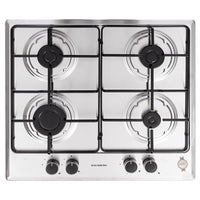 Plita incorporabila Hausberg HB-555, aprindere electrica, gaz, 4 arzatoare, sistem siguranta, Inox