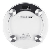Cantar corporal HAUSBERG HB-6000NG, display LCD, inchidere automata, indicator baterie, 180 kg, Sticla transaparenta, Negru