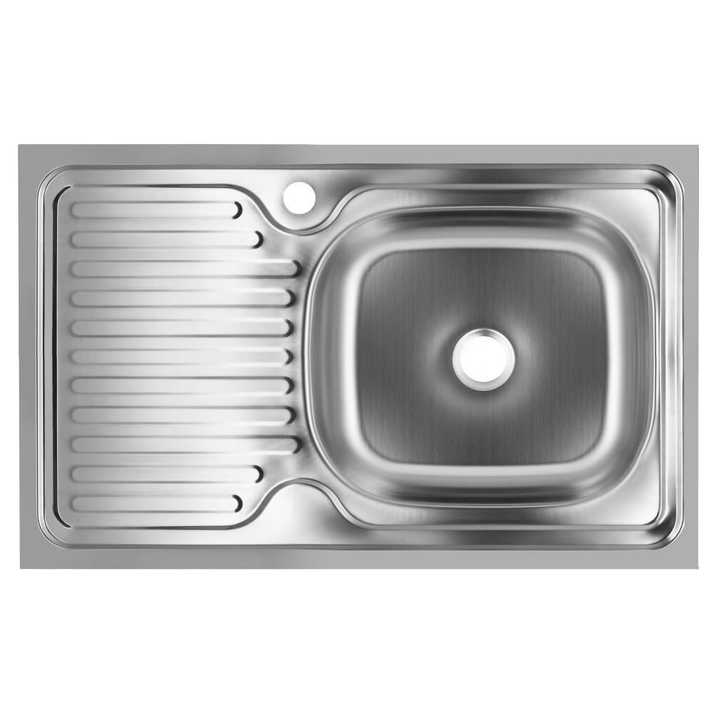 Chiuveta bucatarie Sanitec SN7002D, pentru blat 76X43.5cm, cuva dreapta, adancime 16cm, anticalcar, inox