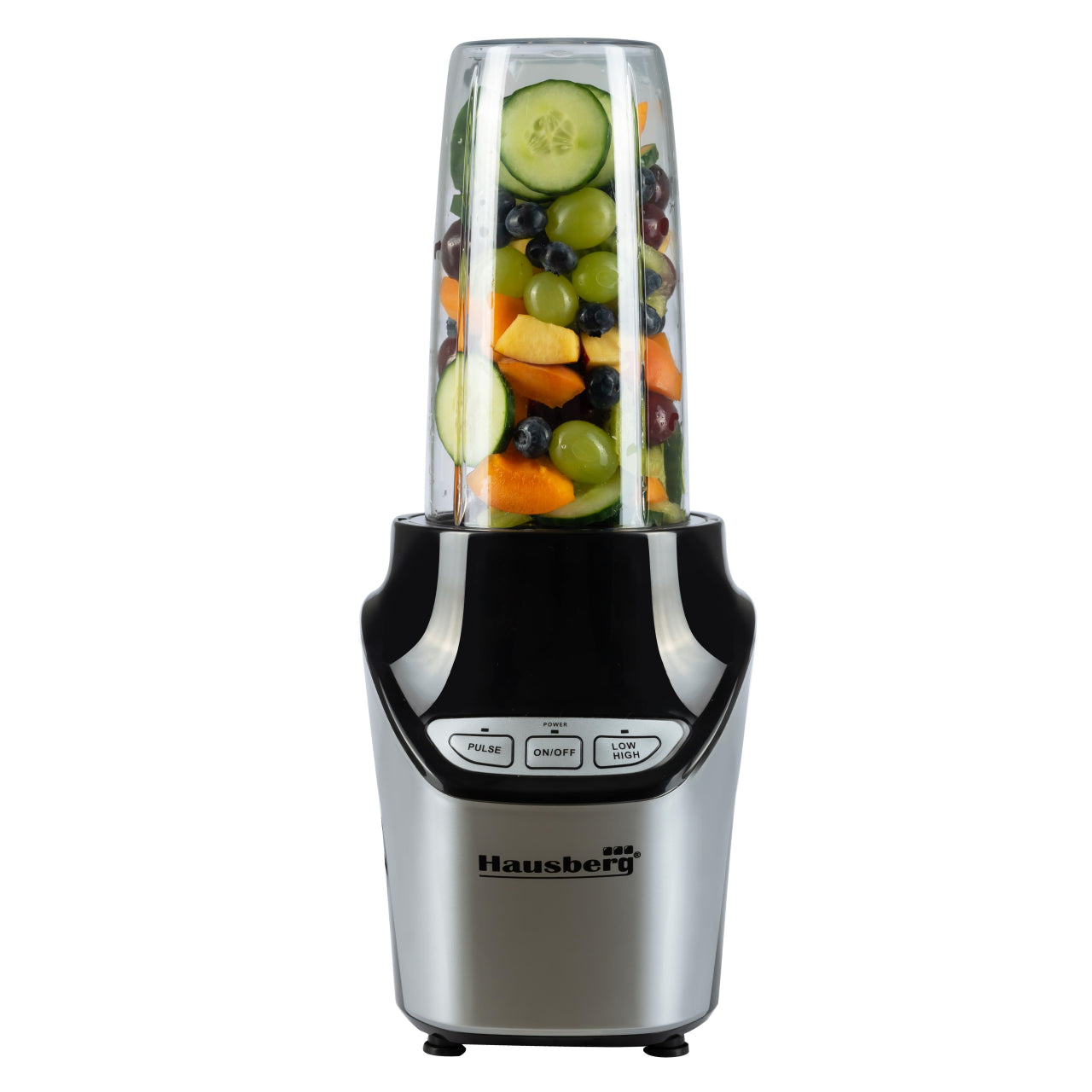Blender 2 in 1 , putere 1000W, Hausberg HB7705NG, Nutrition Extractor,8 piese, Negru