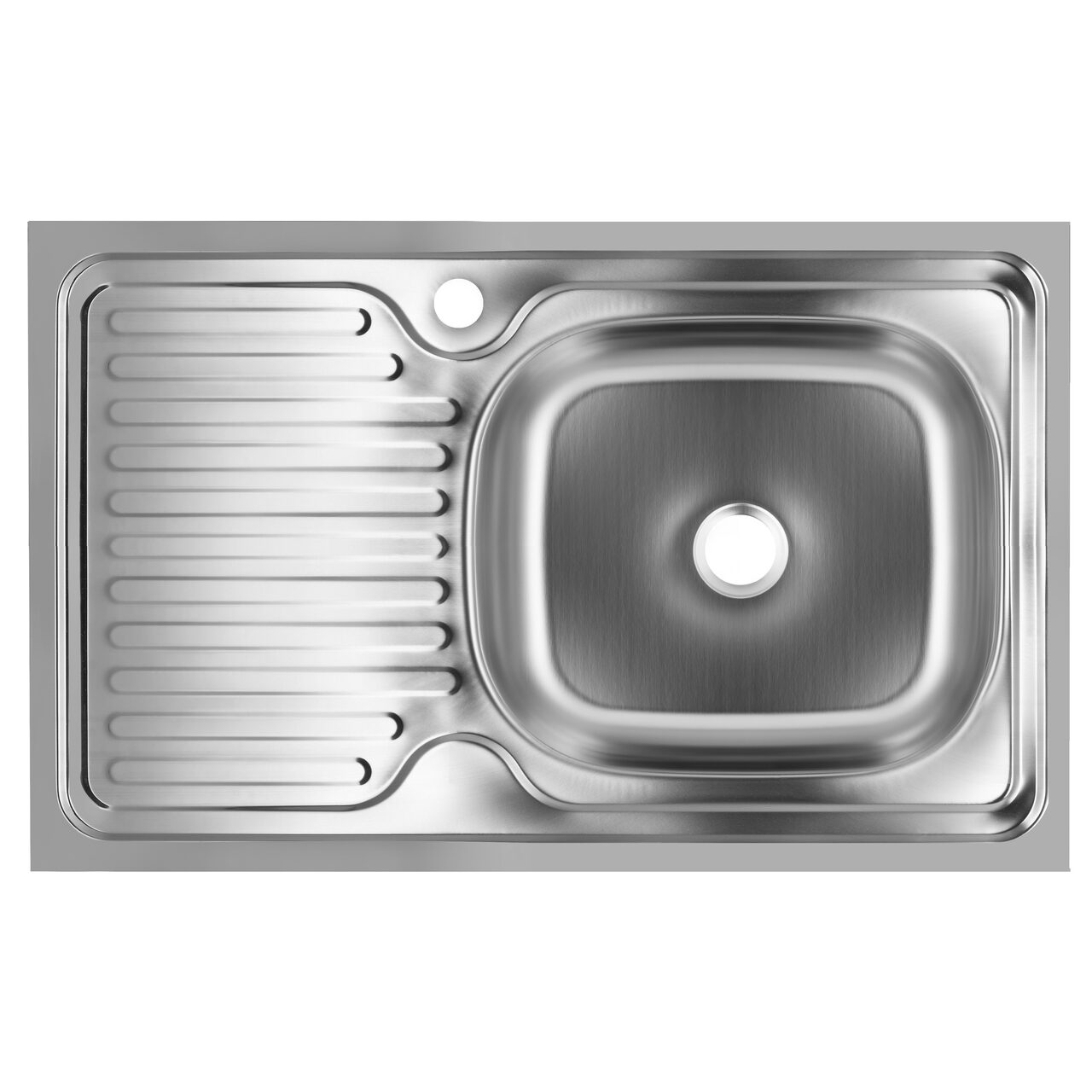 Chiuveta bucatarie pentru masca SANITEC EC-416/D, cuva dreapta, 80x50 cm, 0.6 mm, Inox