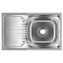 Chiuveta bucatarie pentru masca SANITEC EC-416/D, cuva dreapta, 80x50 cm, 0.6 mm, Inox