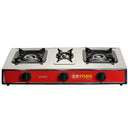 Minigaz cu 3 ochiuri Ertone MN205, inox, GPL (numai butelie), aprindere electronica
